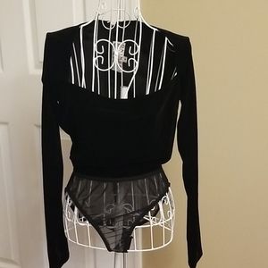 Lovely black velvet bodysuit